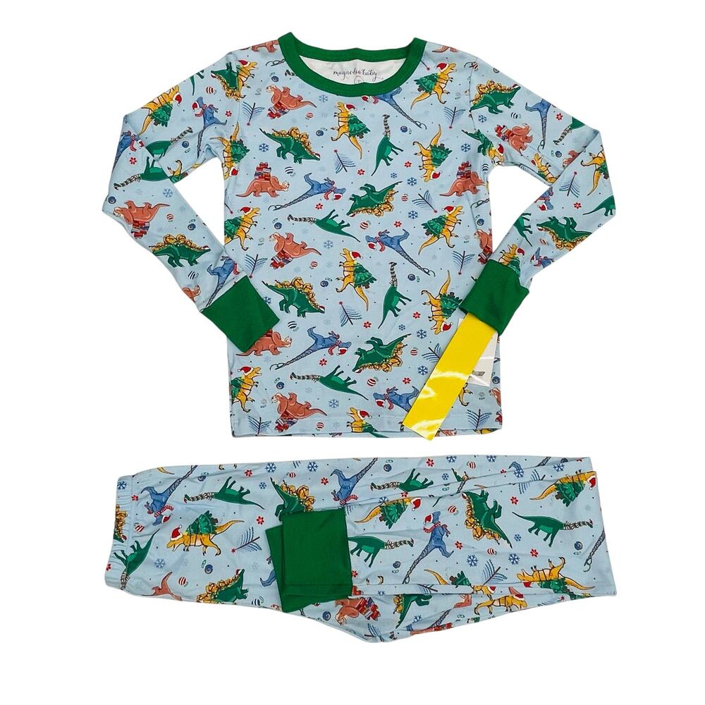 NWT Magnolia Baby Size 10 Christmas Dinosaur Pajamas